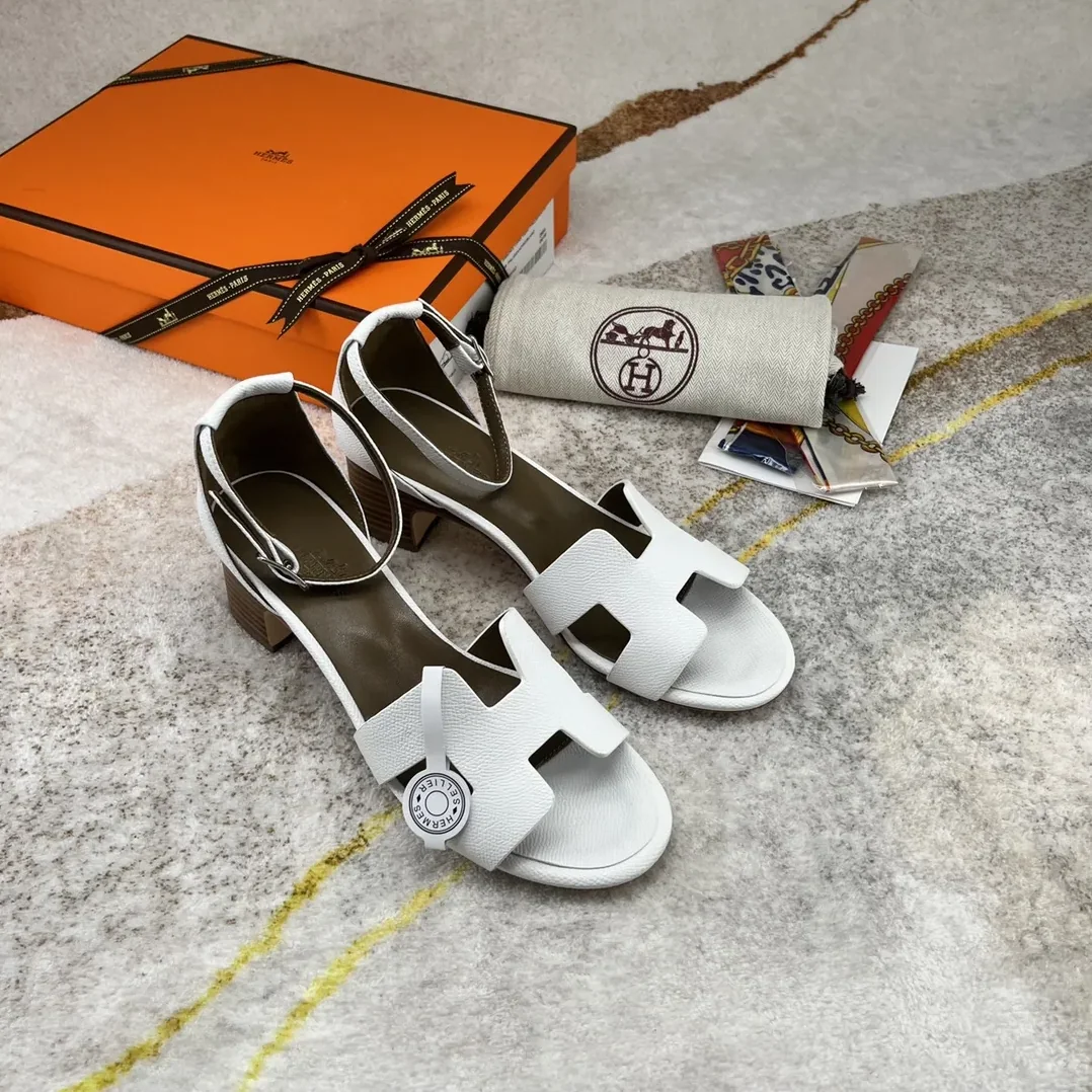 Hermes Encens 50 Sandal White