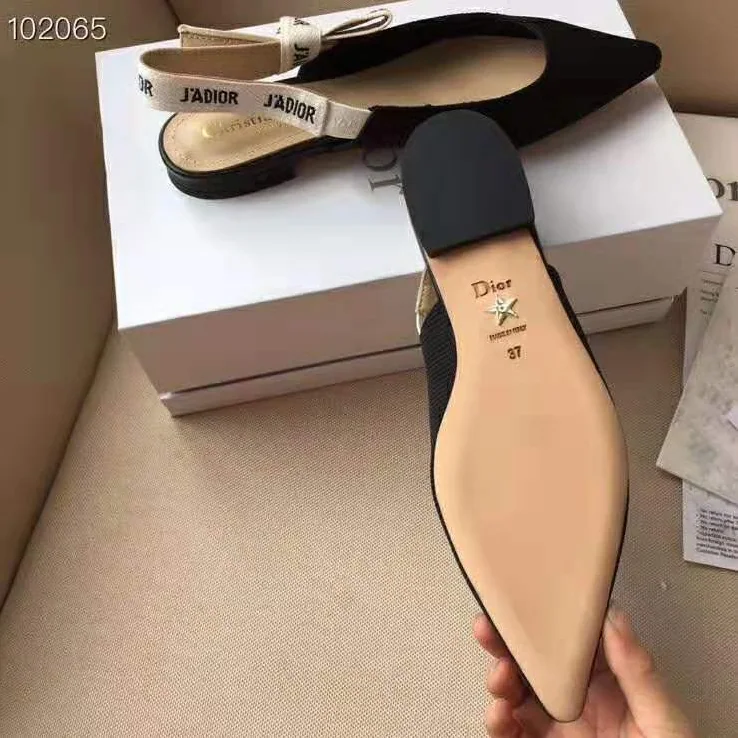 Dior Miss J'adior Ballerina in Black Technical Canvas in 1cm Heel for Women Dior Miss J'adior Ballerina in Black Technical Canvas in 1cm Heel for Women