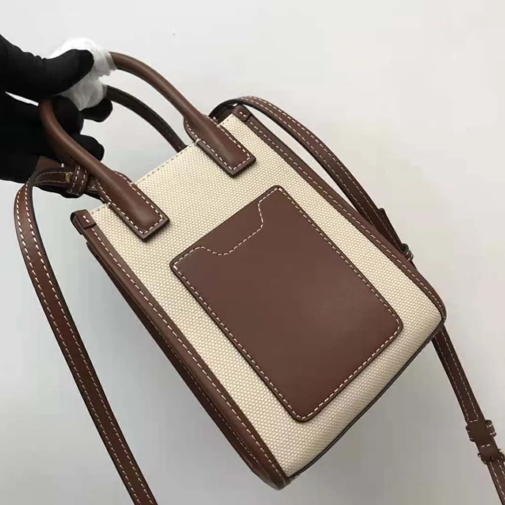 Burberry Micro Monogram Motif Canvas and Leather Tote for Women