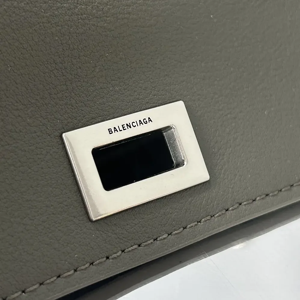Balenciaga Rodeo Handbag Mini In Khaki Smooth Calfskin Aged for Women in Silver Hardware
