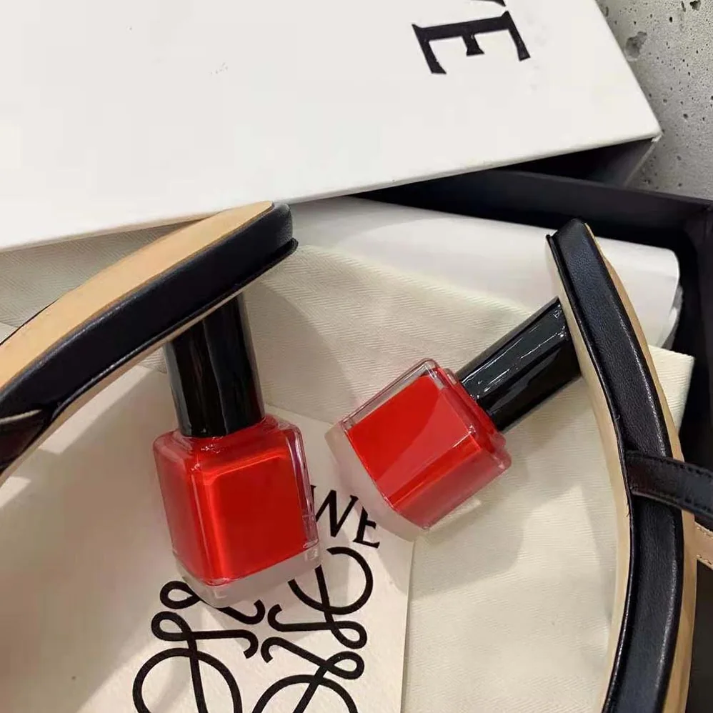 Loewe Nail Polish Sandal in Goatskin for Women in Black Loewe Nail Polish Sandal in Goatskin for Women in Black