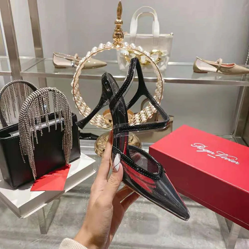 Roger Vivier I Love Vivier Slingback Pumps in PVC for Women in Black Roger Vivier I Love Vivier Slingback Pumps in PVC for Women in Black