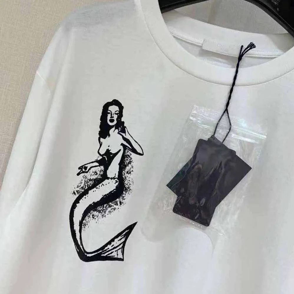 Prada Printed Cotton T-shirt with the Lettering Logo for Women in White Prada Printed Cotton T-shirt with the Lettering Logo for Women in White