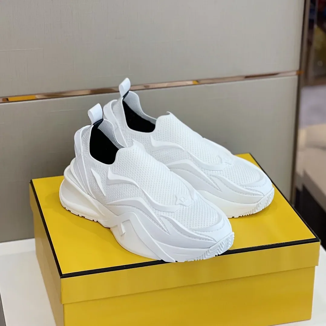 FD Fendi Flow Running Sneakers White 7E1504AHI8F0V4D