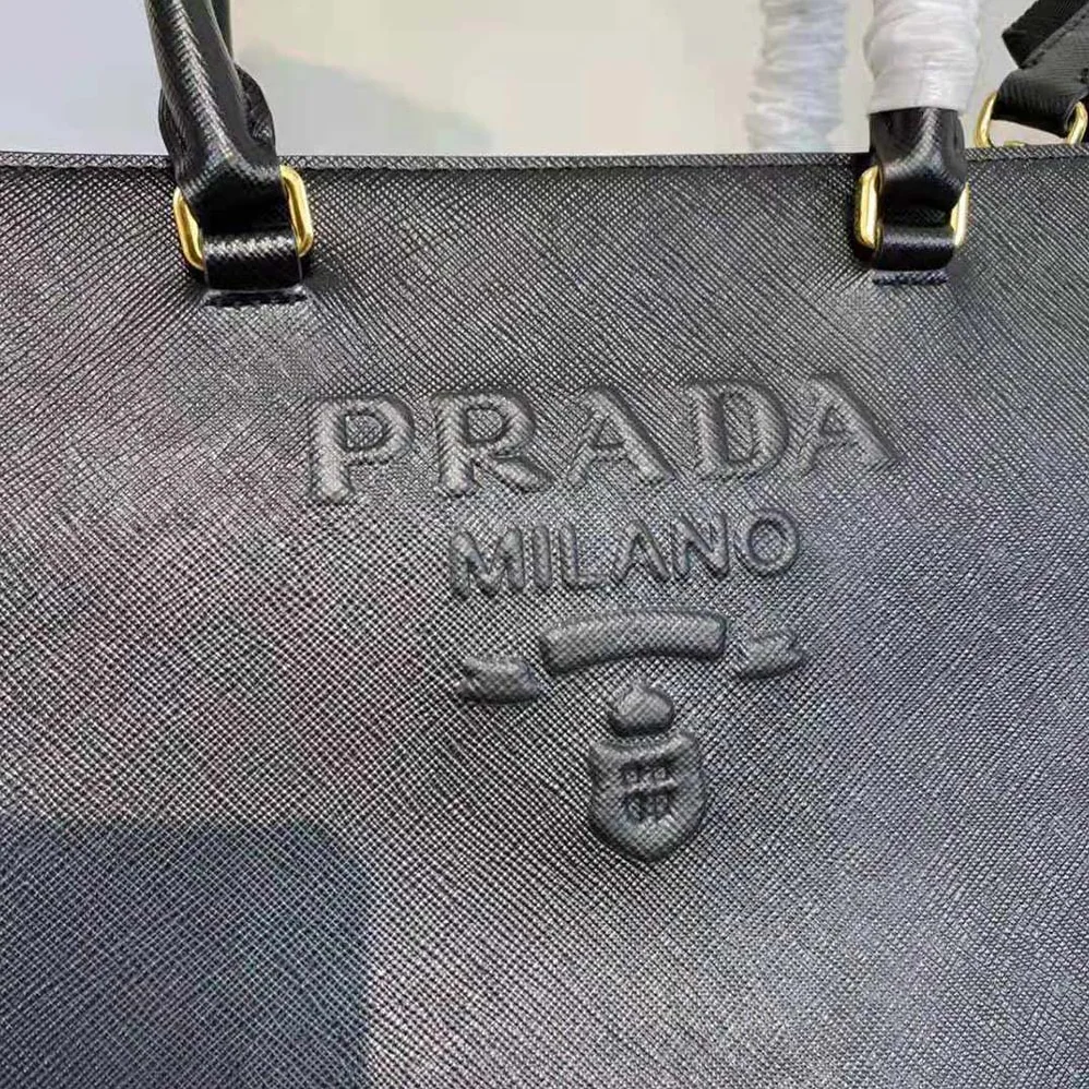 Prada Medium Saffiano Leather Handbag for Women in Black Prada Medium Saffiano Leather Handbag for Women in Black