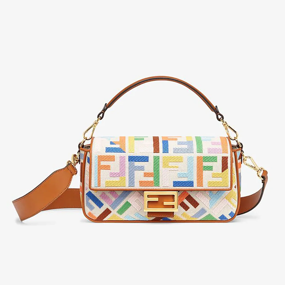 Fendi Baguette Beige Canvas Bag for Women Fendi Baguette Beige Canvas Bag for Women
