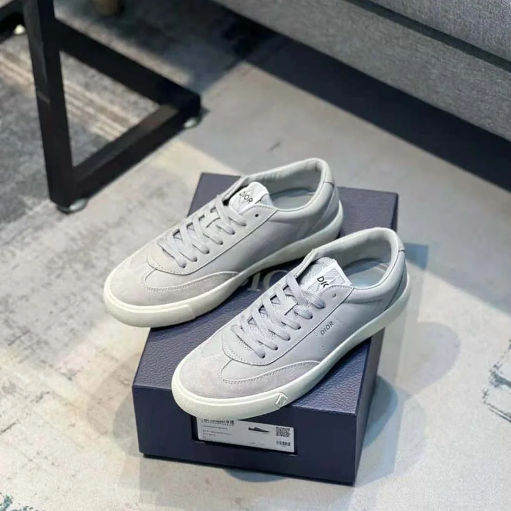 Dior B101 Sneaker Dior Gray Smooth Calfskin and Nubuck for Men