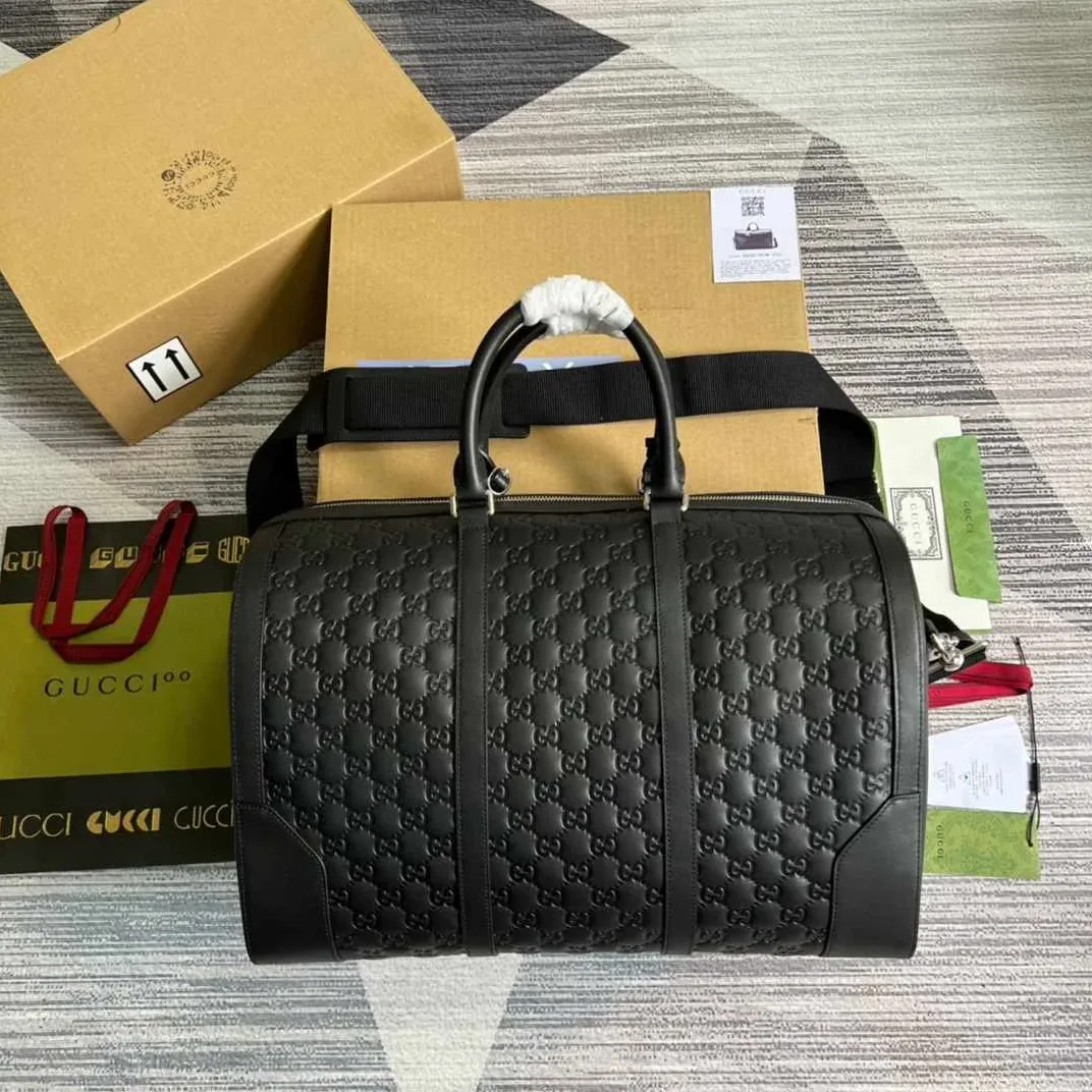 Gucci Gg Black Carry in On Duffle Black /