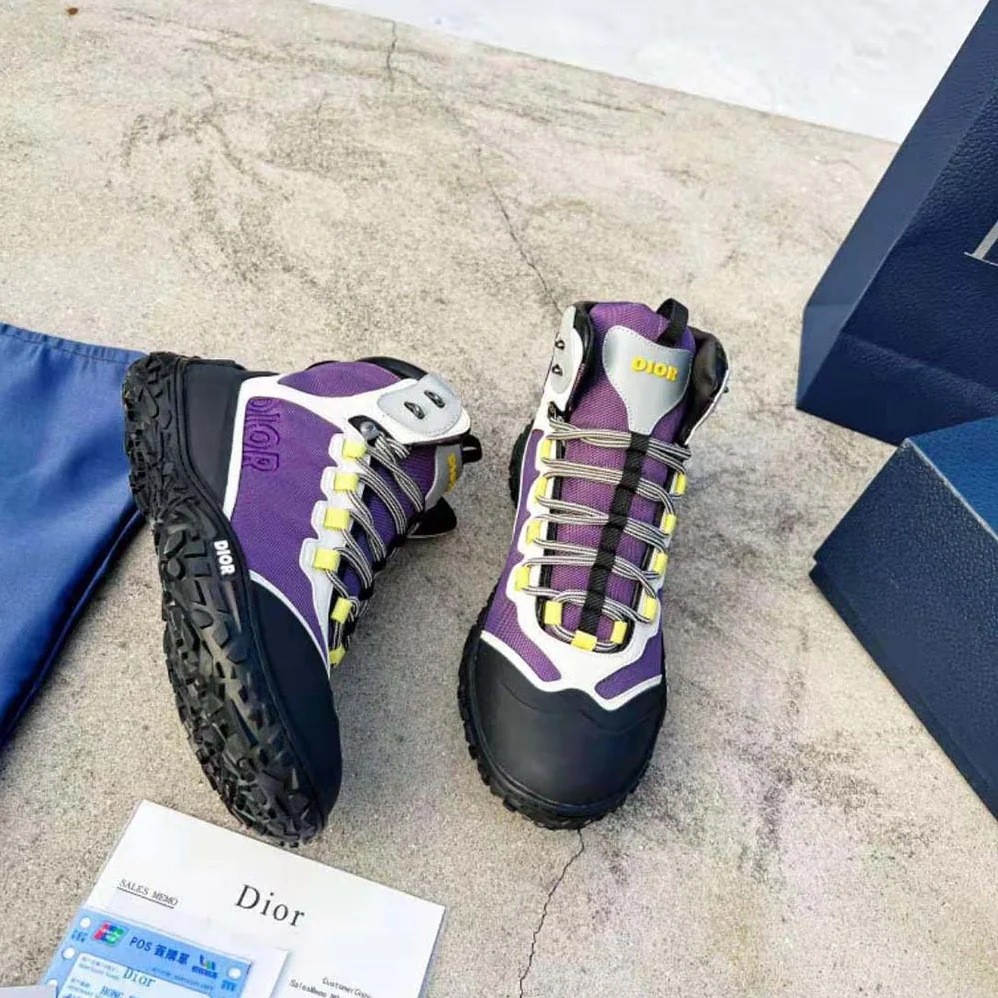 Dior Diorizon Hiking Boot Purple Technical Mesh with Black Rubber for Men Dior Diorizon Hiking Boot Purple Technical Mesh with Black Rubber for Men