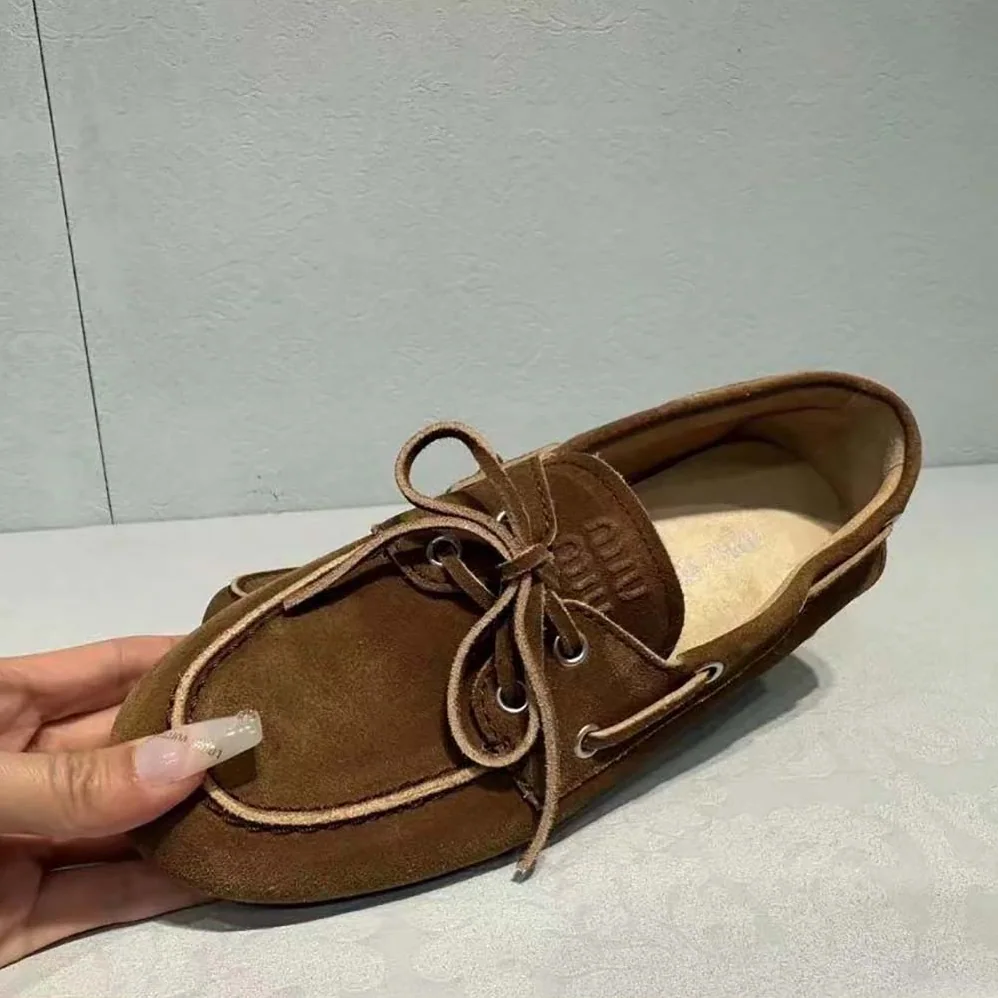 Miu Miu Unlined Bleached Leather Loafers for Women in Brown Miu Miu Unlined Bleached Leather Loafers for Women in Brown