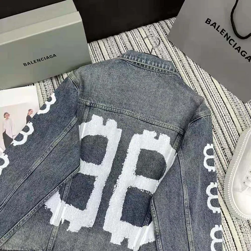 Balenciaga Crypto Large Fit Jacket in Light Blue for Men Balenciaga Crypto Large Fit Jacket in Light Blue for Men