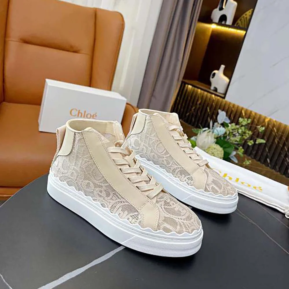 Chloe Lauren High for Women in Top Sneaker in Lace