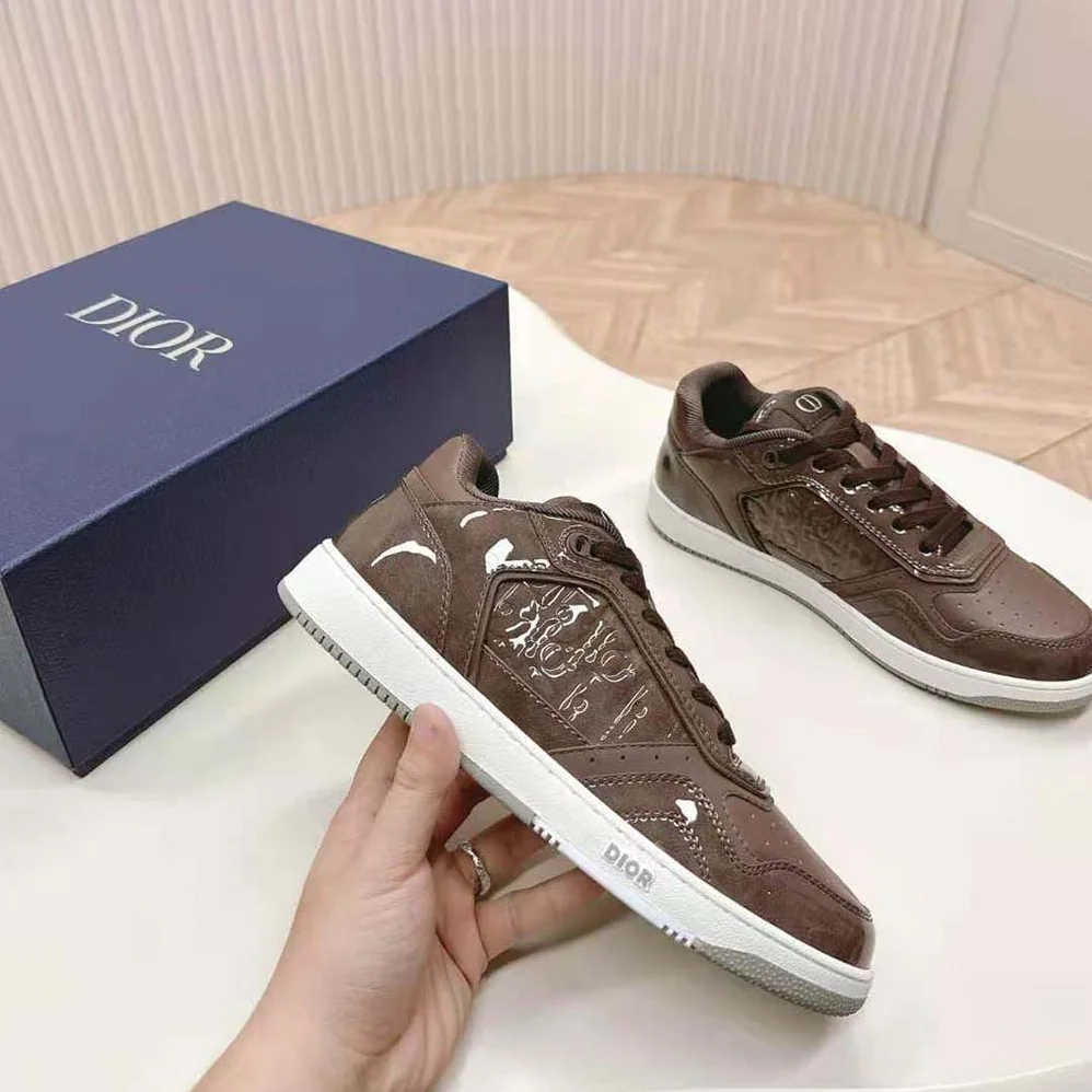 Dior B27 Low-top Sneaker Plum Patent Calfskin and Dior Oblique Gravity Leather for Men