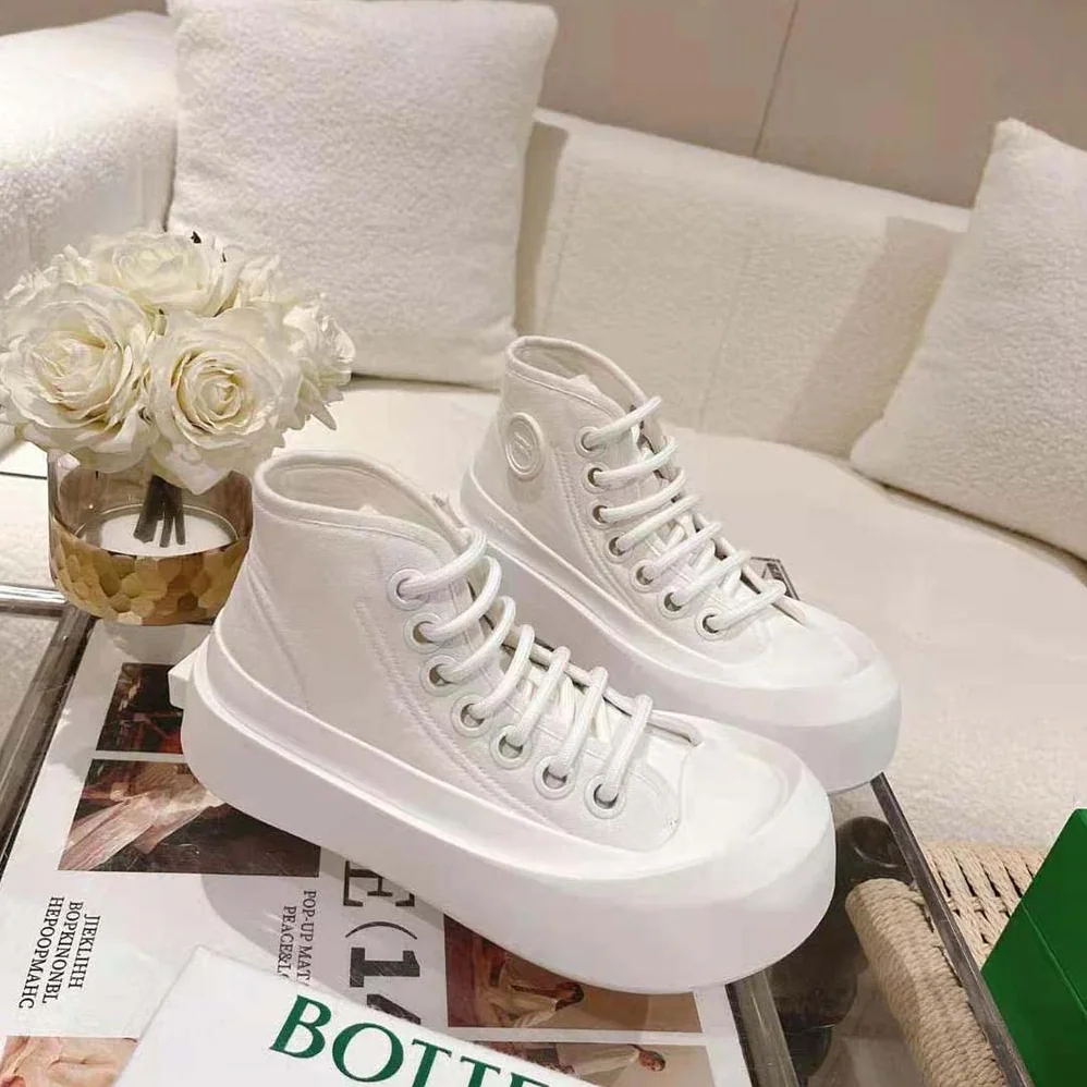 Bottega Veneta Jumbo Sneaker Nylon High Top Lace-up Sneakers for Unisex in White Bottega Veneta Jumbo Sneaker Nylon High Top Lace-up Sneakers for Unisex in White
