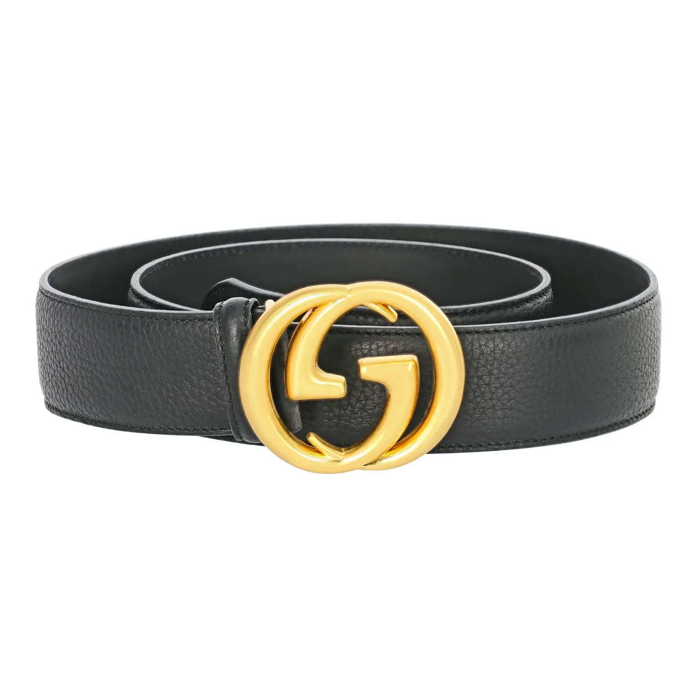 Leather Belt Gold Buckle