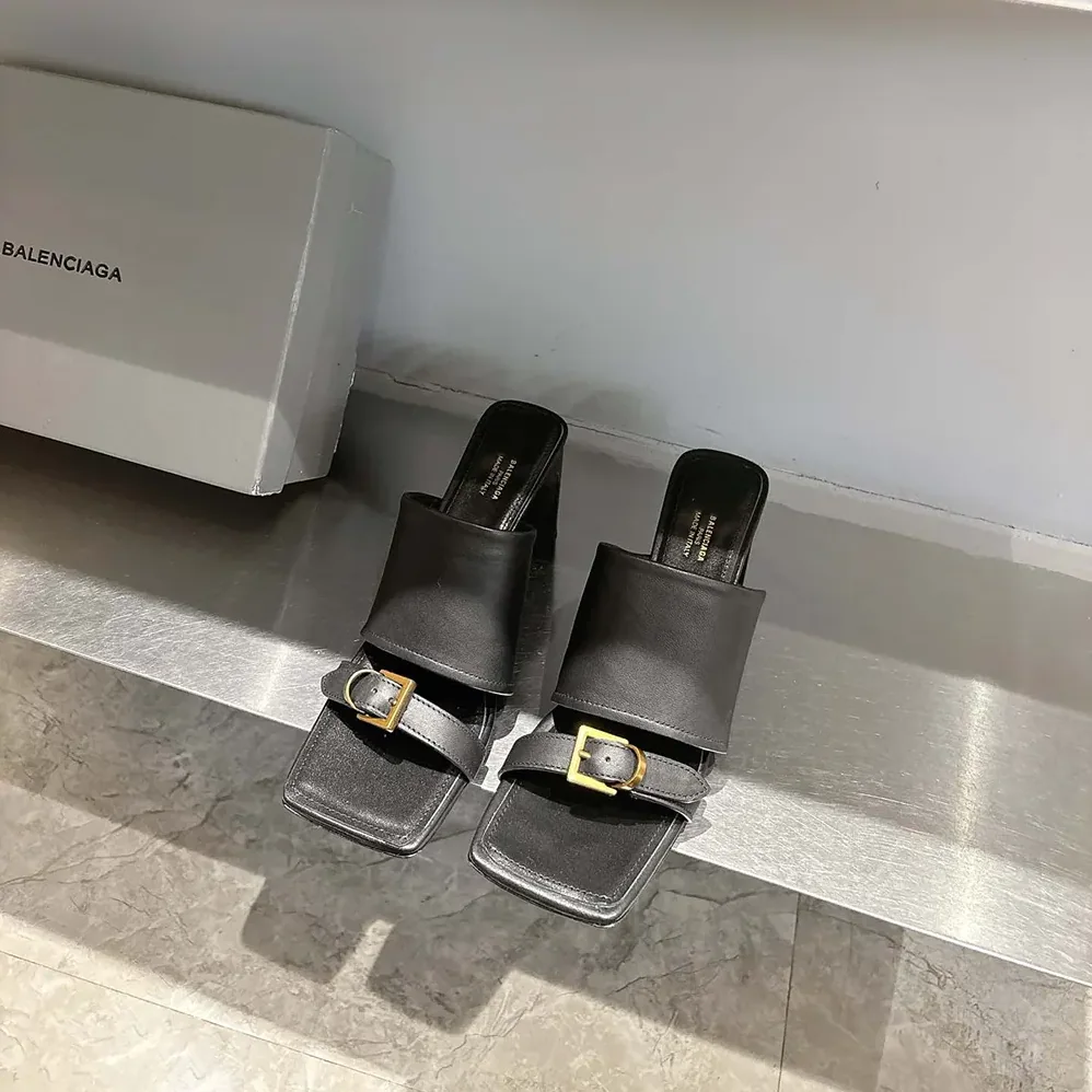 Balenciaga Bel Air 80mm Sandal in Black Smooth Calfskin for Women Balenciaga Bel Air 80mm Sandal in Black Smooth Calfskin for Women