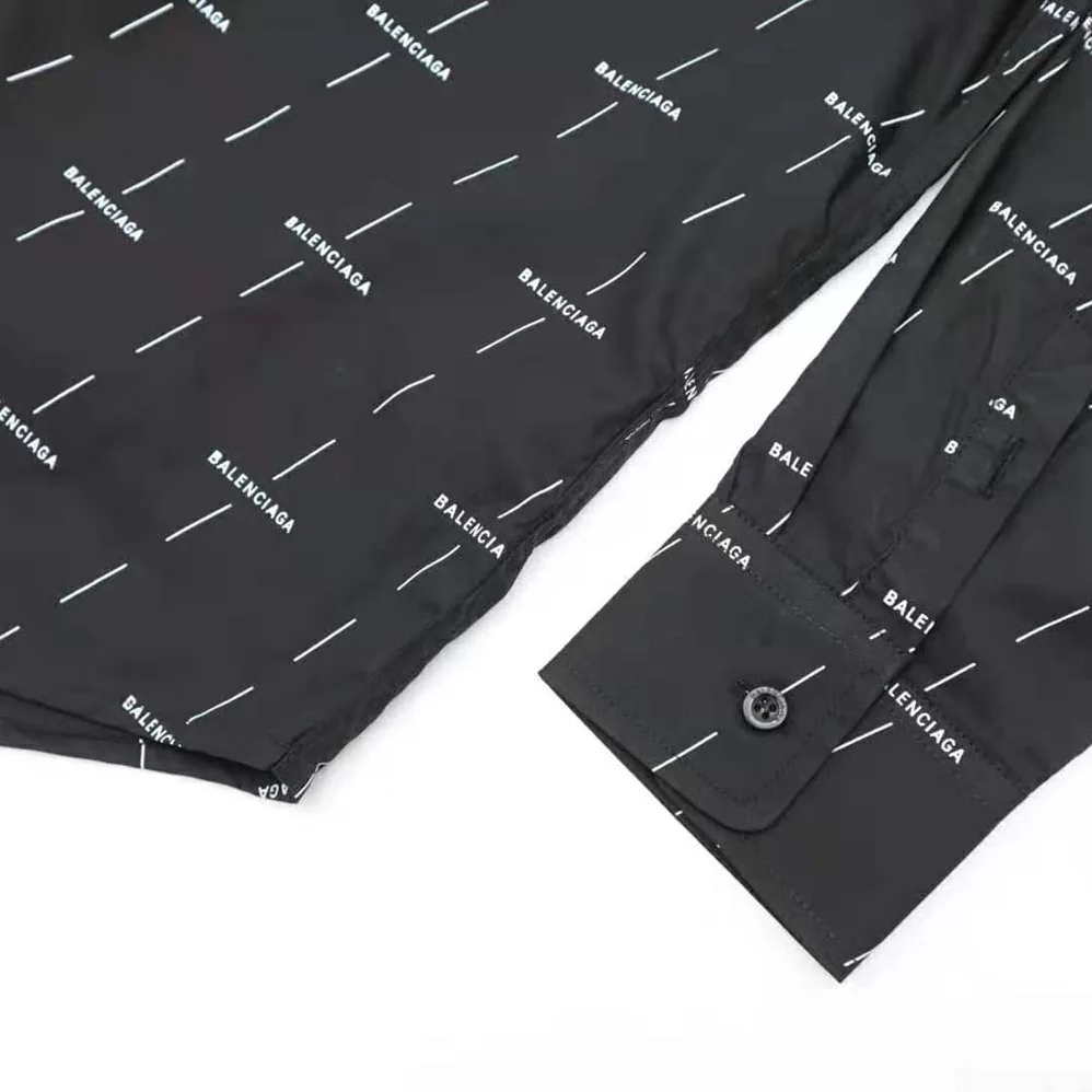 Balenciaga Large Fit Shirt in Black and White Licence Printed Poplin for Women Balenciaga Large Fit Shirt in Black and White Licence Printed Poplin for Women