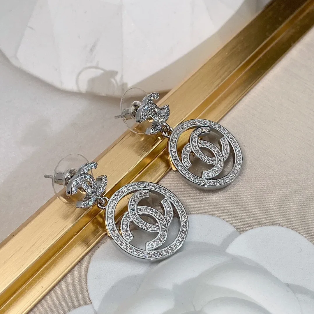 Chanel Circle Earrings Silver