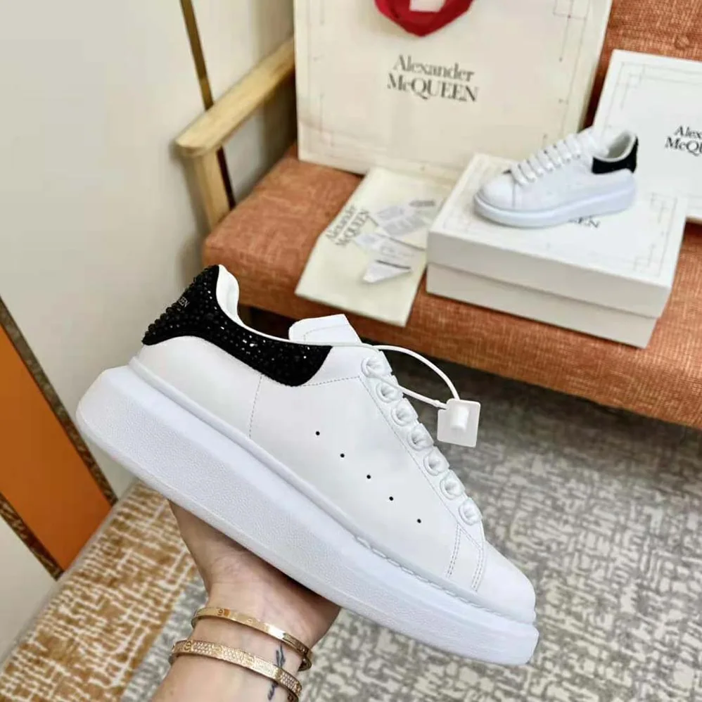 Alexander Mcqueen White Smooth Calf Leather Oversized Sneaker for Women