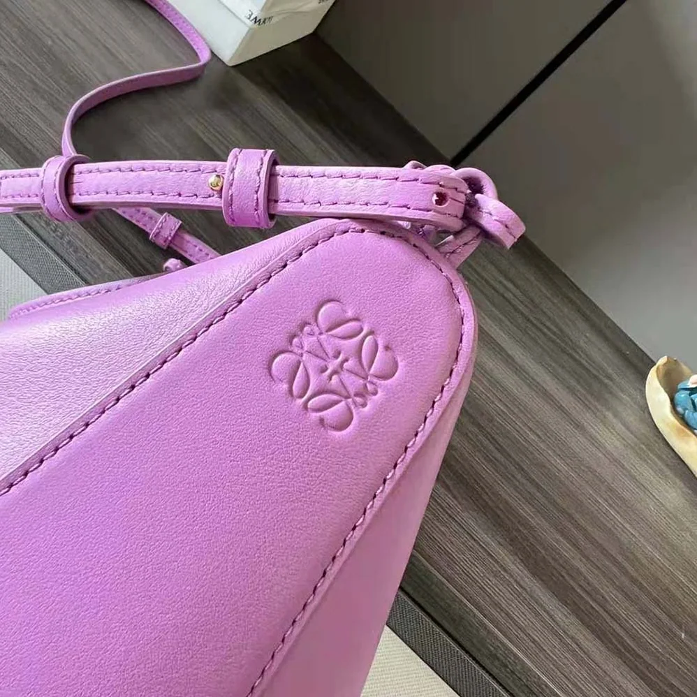 Loewe Mini Hammock Hobo Bag in Classic Calfskin for Women in Rose Loewe Mini Hammock Hobo Bag in Classic Calfskin for Women in Rose