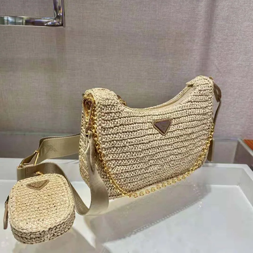 Prada Re-Edition 2005 Raffia Bag for Women in Natural Prada Re-Edition 2005 Raffia Bag for Women in Natural