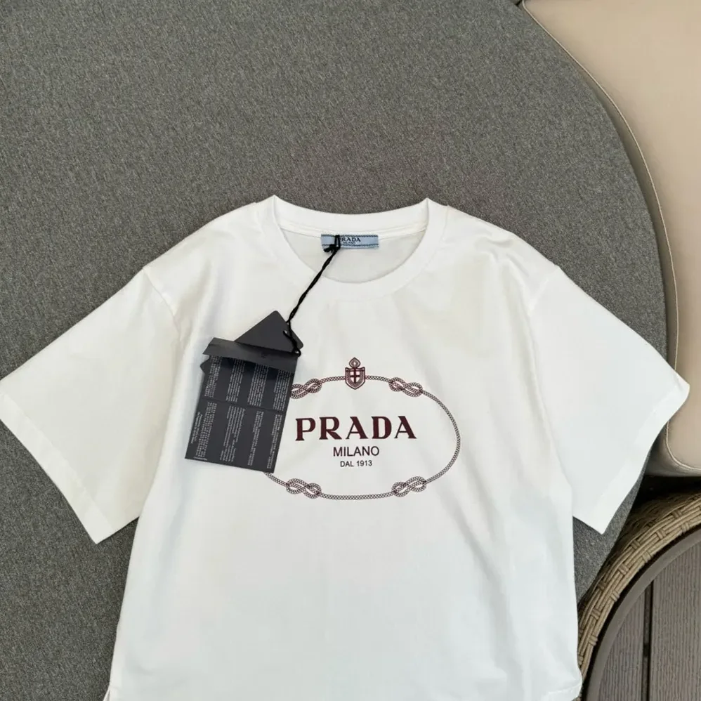 Prada Printed Jersey T for Women in shirt in Ivory