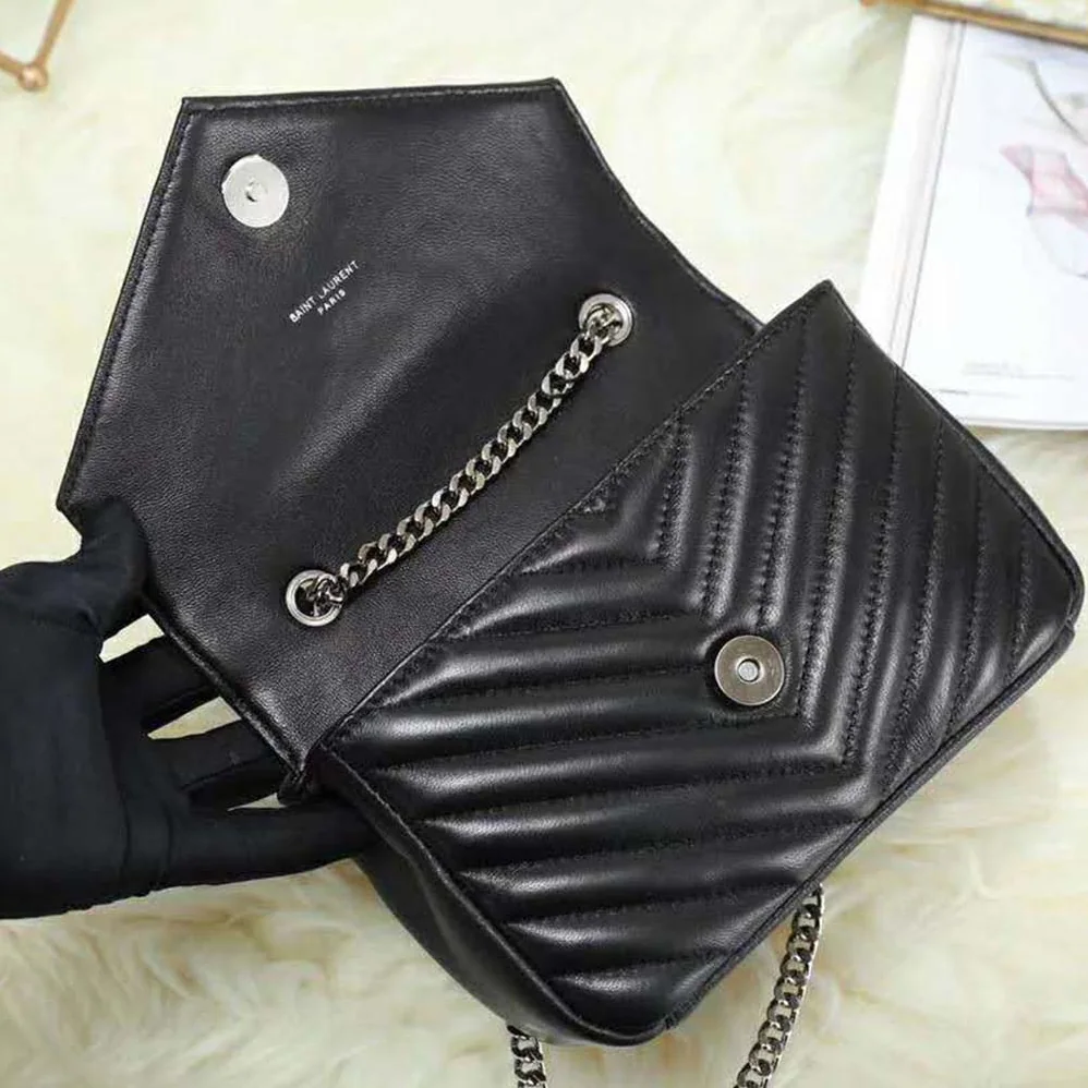 Saint Laurent YSL College Medium In Matelasse Leather for Women in Black