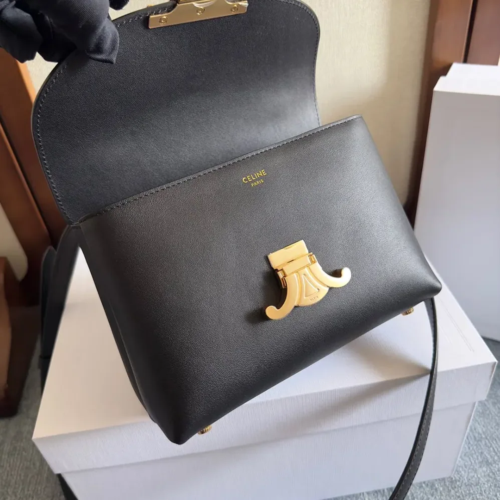 Celine Teen Nino Bag in Smooth Satinated Calfskin for Women in Black