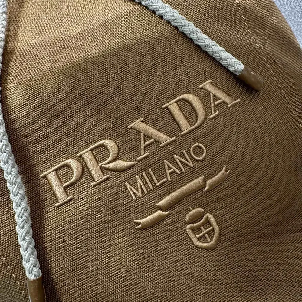 Prada Canvas Drawstring Duffle Bag for Unisex in Brown