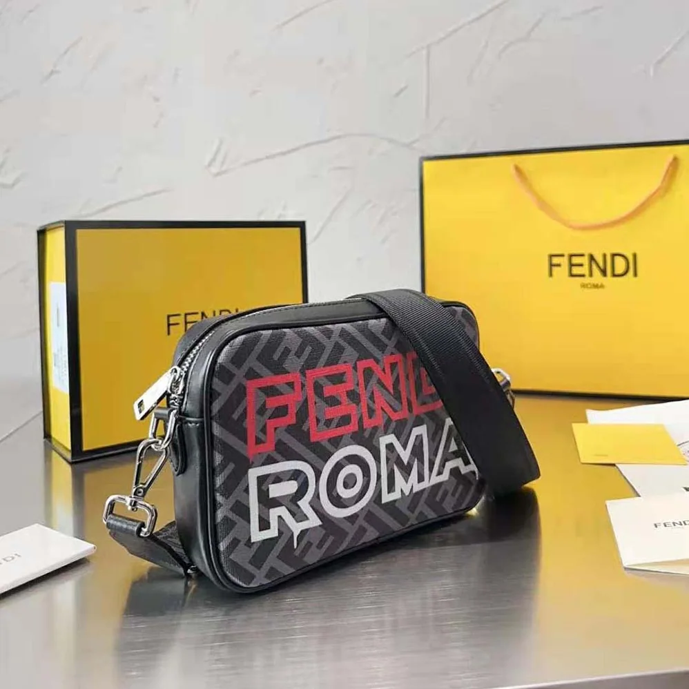 Fendi Camera Case Lunar New Year Capsule Gray Fabric Bag for Men