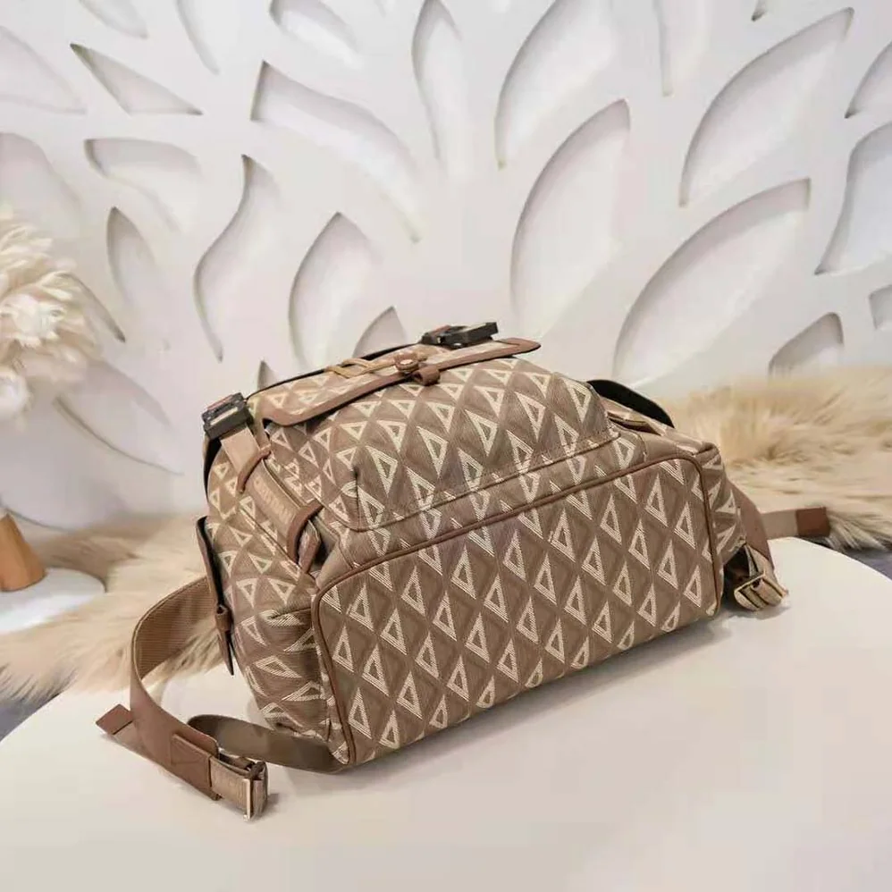 Dior Hit the Road Backpack Coffee CD Diamond Canvas for Men