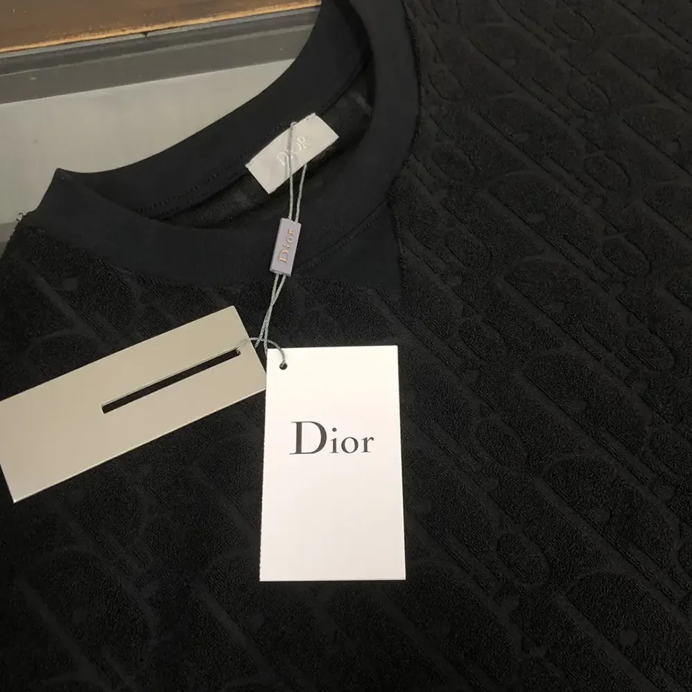 Dior Oblique Relaxed-Fit T-Shirt Black Terry Cotton Jacquard for Men Dior Oblique Relaxed-Fit T-Shirt Black Terry Cotton Jacquard for Men