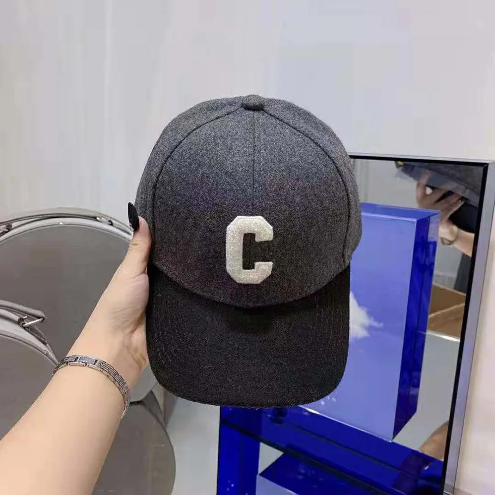 Celine “C” Baseball Cap in Wool for Women in Silver