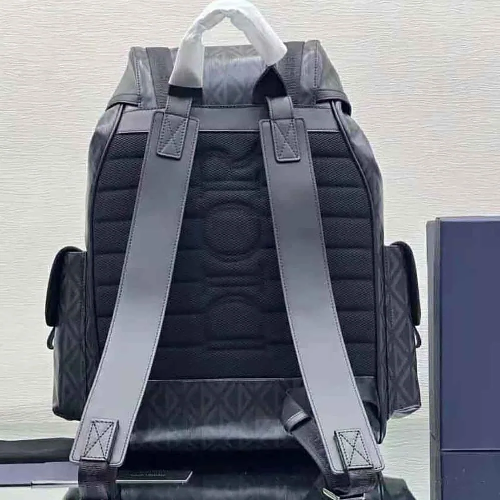 Dior Hit the Road Backpack Black CD Diamond Canvas for Men Dior Hit the Road Backpack Black CD Diamond Canvas for Men