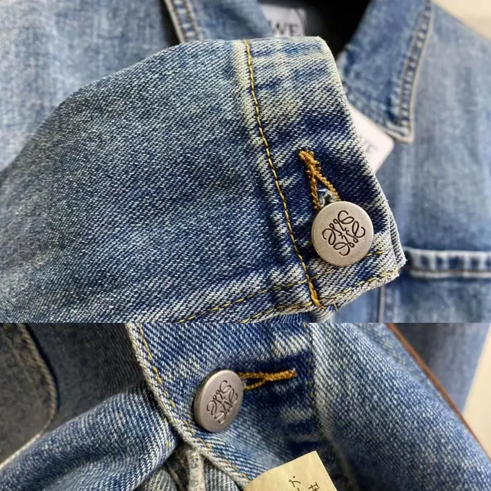 Loewe Anagram Short Jacket in Denim for Women in Navy Loewe Anagram Short Jacket in Denim for Women in Navy