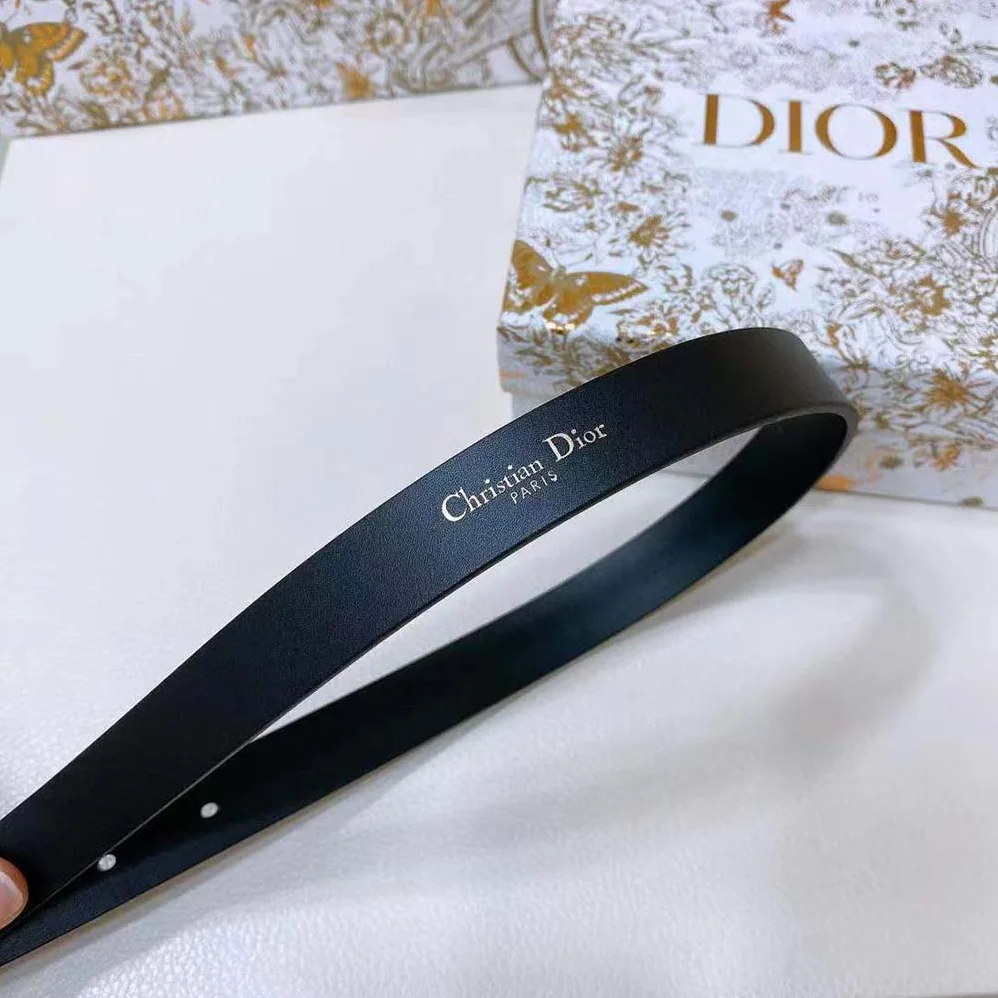 Dior Métamorphose Belt Black Ultrasmooth Calfskin 20 MM for Women in Silver