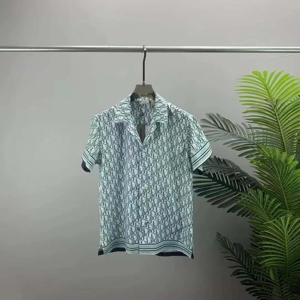 Dior Chez Moi Short-Sleeved Shirt White Dior Oblique Silk Twill for Men