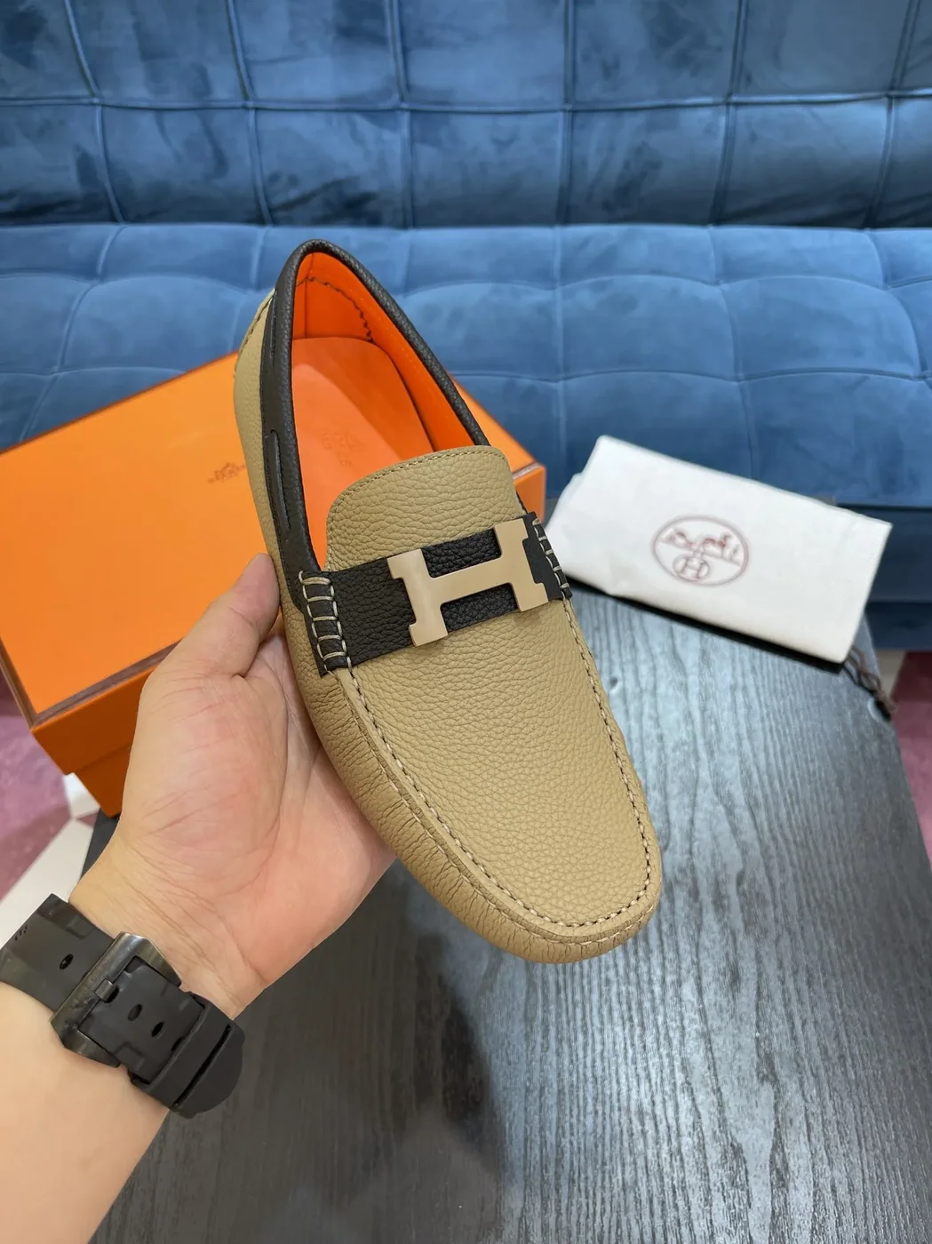 Hermes Irving Loafer Beige Hermes Irving Loafer Beige