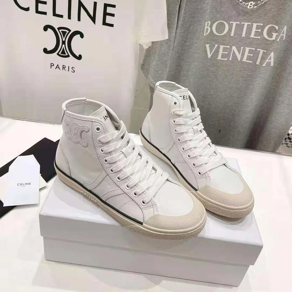 Celine As-02 Mid Low Lace-up Celine Alan Sneakers with Triomphe Patch in Calfskin for Unisex Celine As-02 Mid Low Lace-up Celine Alan Sneakers with Triomphe Patch in Calfskin for Unisex