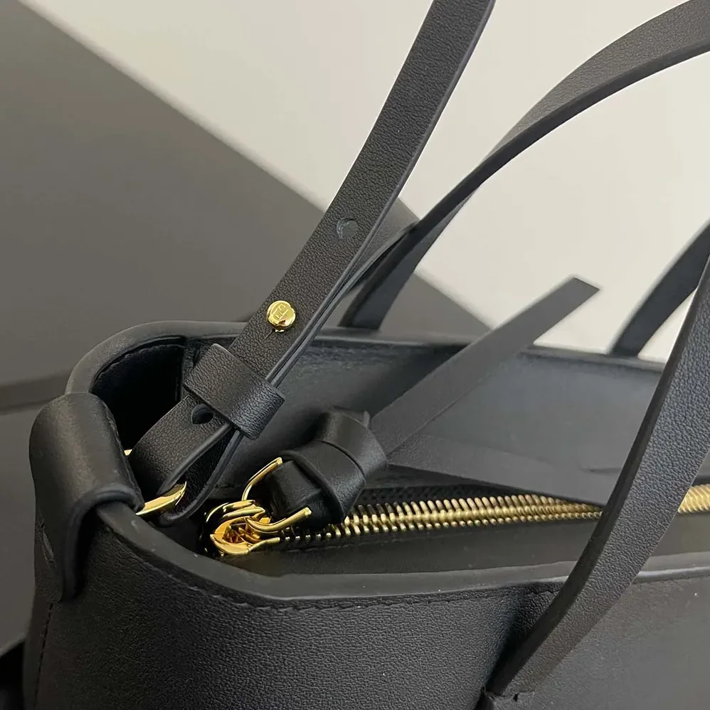 Fendi Roll Mini Lunar New Year Black Leather Mini for Women in bag
