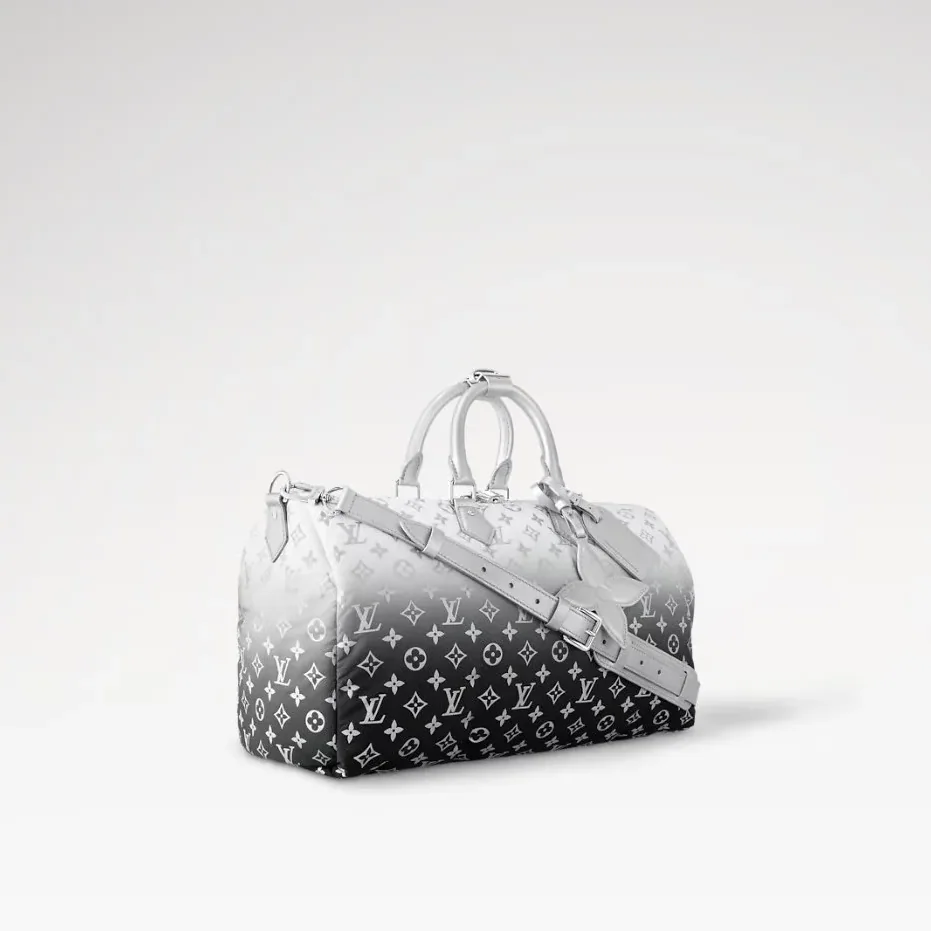Louis Vuitton Keepall Bandouliere 45 Travel Bag in Frost Gradient Silver Hardware Louis Vuitton Keepall Bandouliere 45 Travel Bag in Frost Gradient Silver Hardware