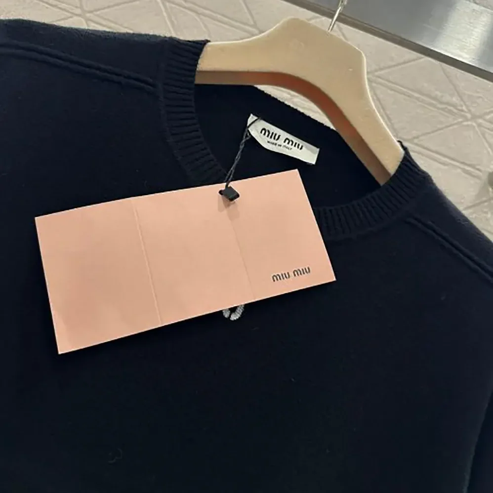 Miu Miu Cashmere Crew-Neck Sweater for Women in Black