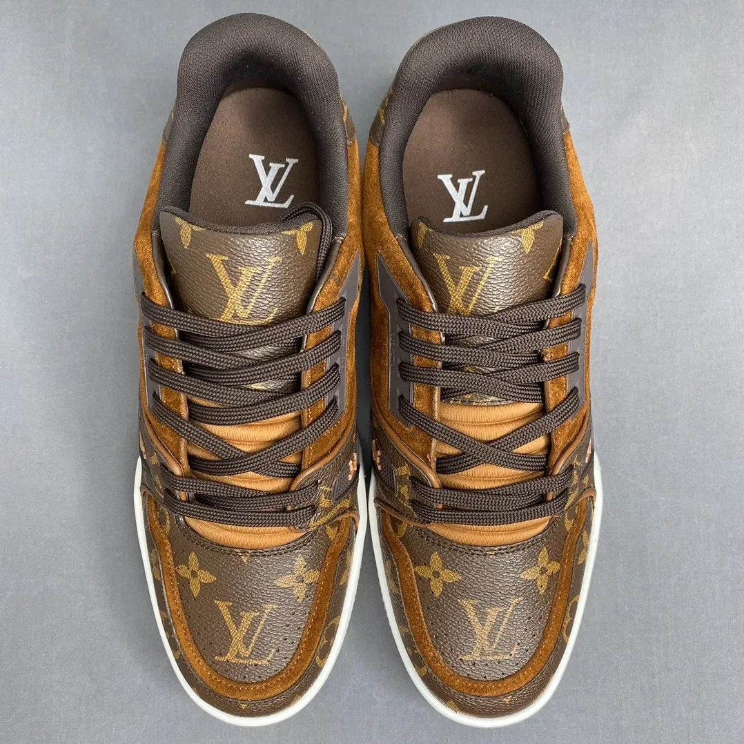 Louis Vuitton Trainer Sneaker Monogram Canvas Brown Virgil Abloh Louis Vuitton Trainer Sneaker Monogram Canvas Brown Virgil Abloh
