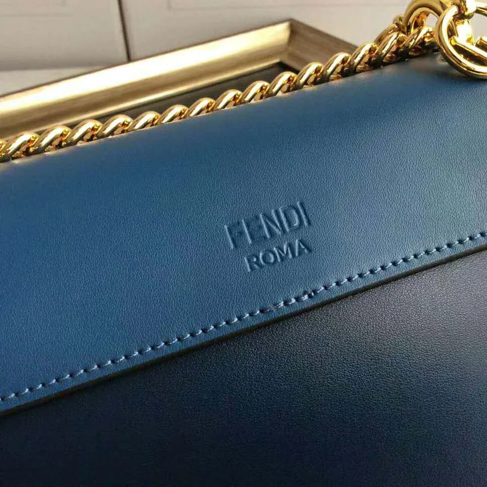 Fendi Kan I F Small Dark Blue Leather Mini for Women in Bag Fendi Kan I F Small Dark Blue Leather Mini for Women in Bag