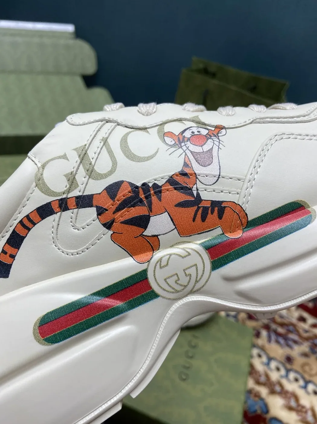 Gucci Rhyton Sneakers With Gucci Tiger White Ivory for Men