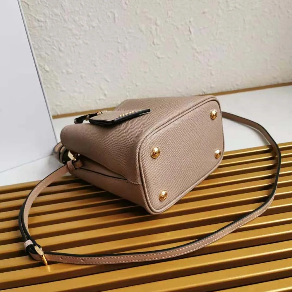 Prada Small Saffiano Leather Prada Panier Bag for Women in Sandy
