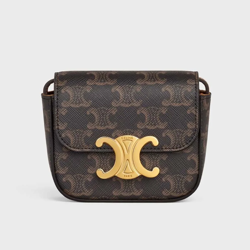 Celine Mini Triomphe in Triomphe Canvas and Calfskin for Women Celine Mini Triomphe in Triomphe Canvas and Calfskin for Women