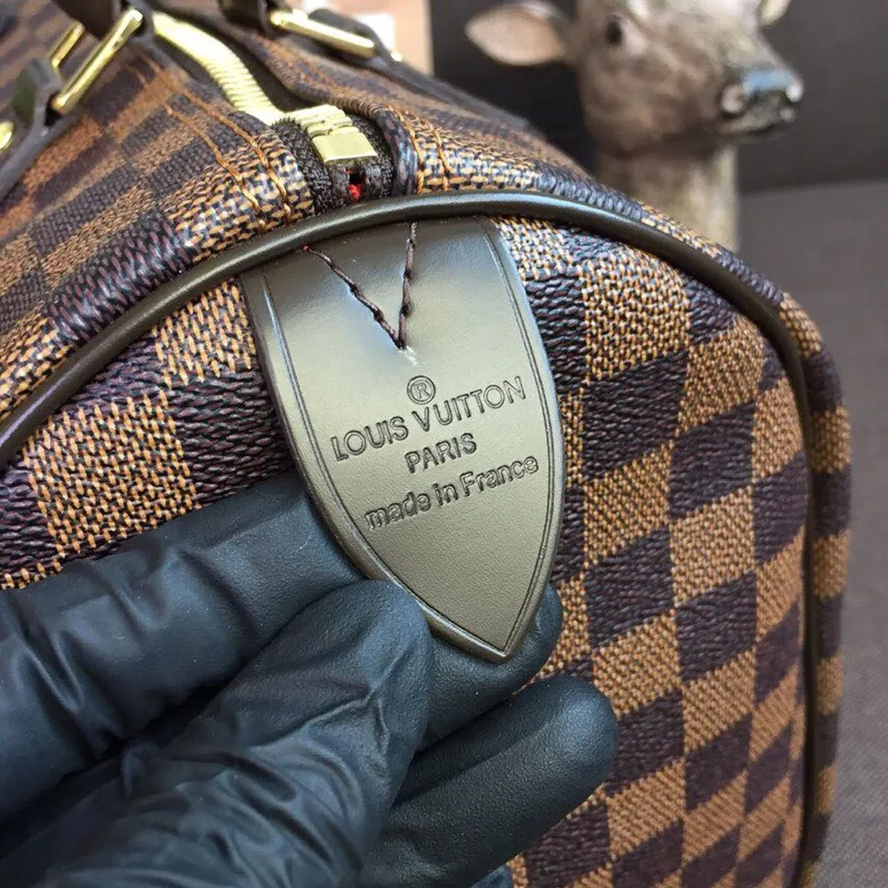 Louis Vuitton Speedy 30 Top Handle Bag / Brown Damier Ebene Canvas Gold Hardware