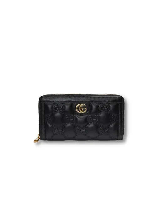 Gucci GG Matelassé Zip-Around Wallet Black UM8IG 1000 / Gucci GG Matelassé Zip-Around Wallet Black UM8IG 1000 /