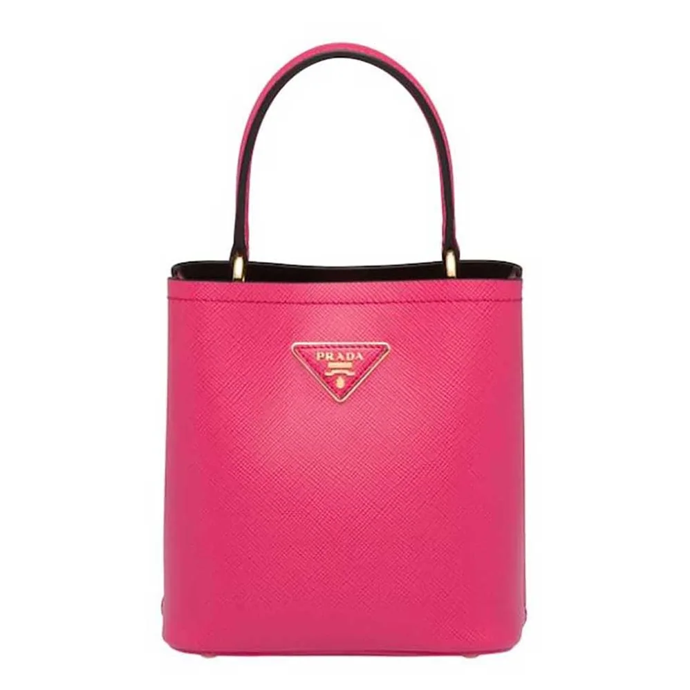 Prada Small Saffiano Leather Prada Panier Bag for Women in Rose Prada Small Saffiano Leather Prada Panier Bag for Women in Rose